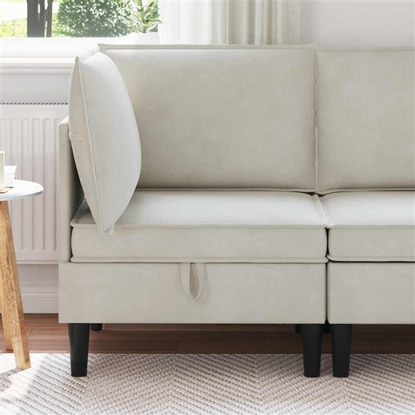 Grote foto vidaxl bank met opslag cr mekleurig fluweel huis en inrichting bankstellen