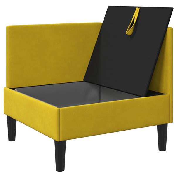 Grote foto vidaxl bank met opslag geel fluweel huis en inrichting bankstellen