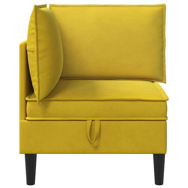 Grote foto vidaxl bank met opslag geel fluweel huis en inrichting bankstellen