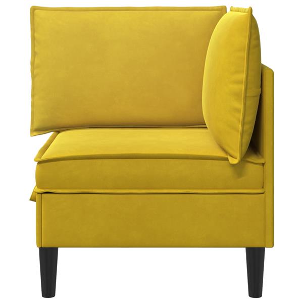 Grote foto vidaxl bank met opslag geel fluweel huis en inrichting bankstellen