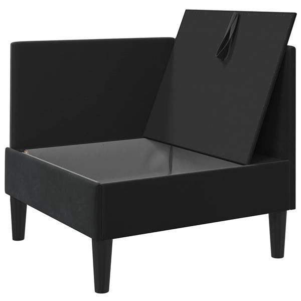 Grote foto vidaxl bank met opslag zwart fluweel huis en inrichting bankstellen