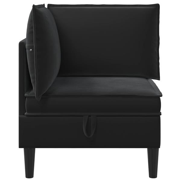 Grote foto vidaxl bank met opslag zwart fluweel huis en inrichting bankstellen