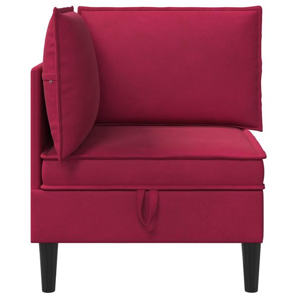 Grote foto vidaxl bank met opslag wijnrood fluweel huis en inrichting bankstellen