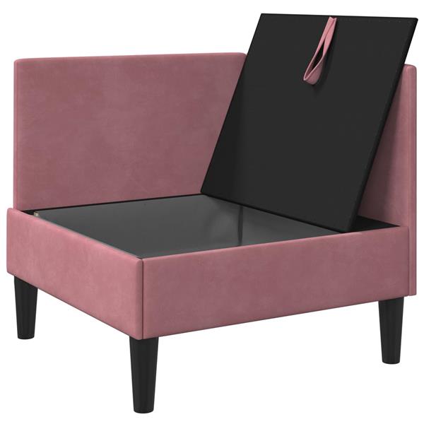 Grote foto vidaxl bank met opslag roze fluweel huis en inrichting bankstellen