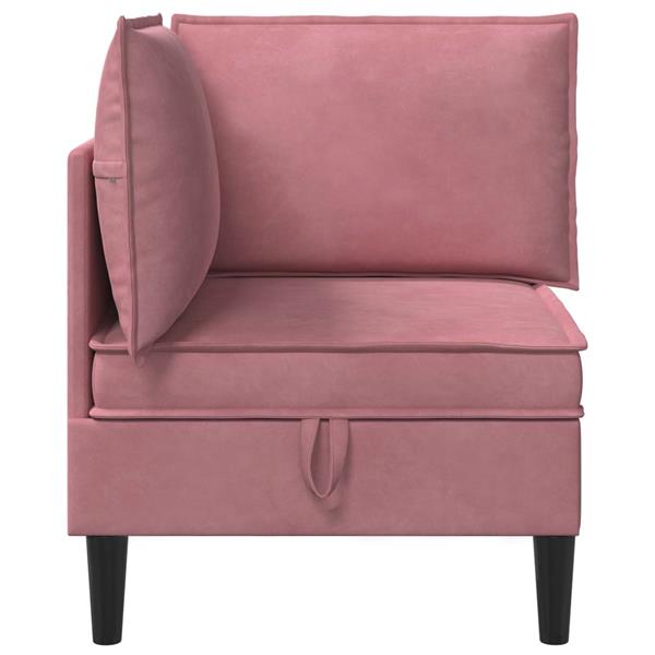 Grote foto vidaxl bank met opslag roze fluweel huis en inrichting bankstellen