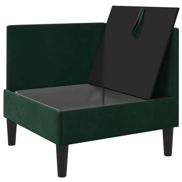 Grote foto vidaxl bank met opslag donkergroen fluweel huis en inrichting bankstellen