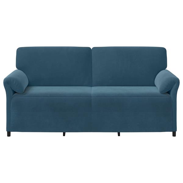 Grote foto vidaxl 3 zits bank blauw 198 x 83 x 95 cm fluweel huis en inrichting bankstellen