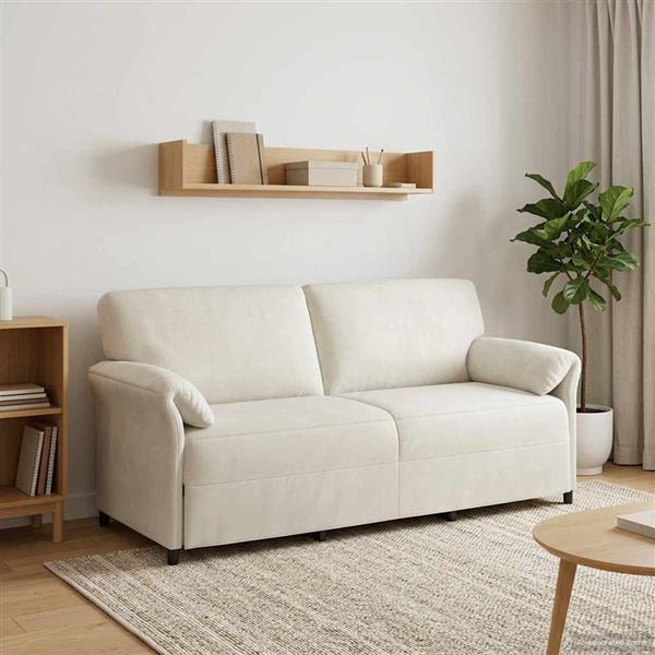 Grote foto vidaxl 3 zits bank cr mekleurig 198 x 83 x 95 cm fluweel huis en inrichting bankstellen