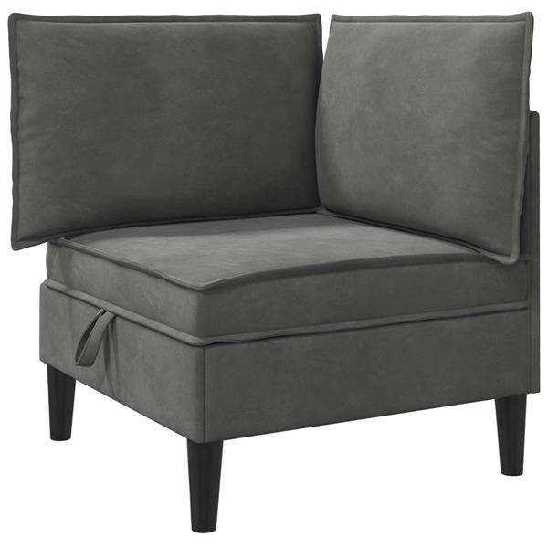 Grote foto vidaxl bank met opslag donkergrijs fluweel huis en inrichting bankstellen