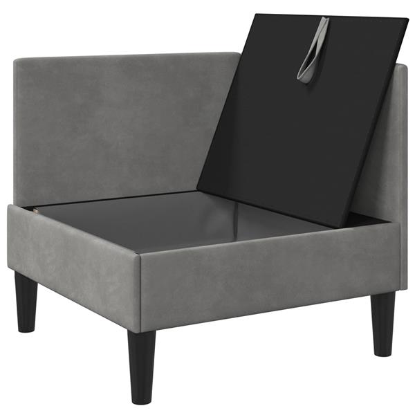 Grote foto vidaxl bank met opslag lichtgrijs fluweel huis en inrichting bankstellen