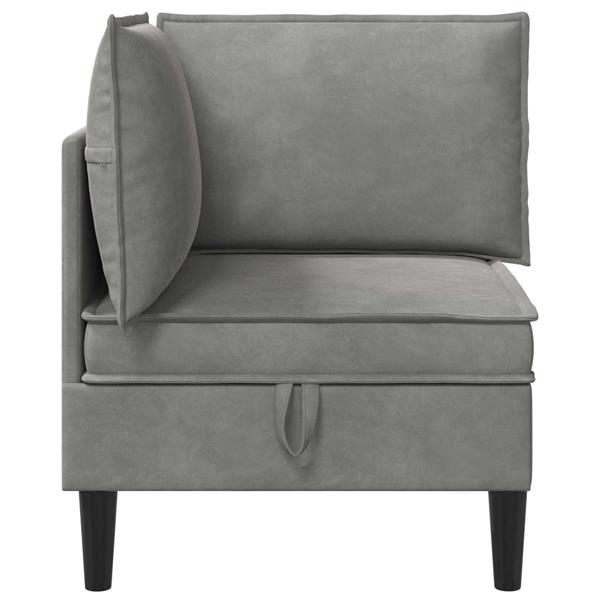 Grote foto vidaxl bank met opslag lichtgrijs fluweel huis en inrichting bankstellen