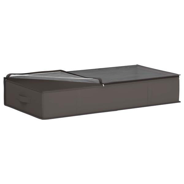 Grote foto vidaxl opbergdoos met transparant bovenraam 2 pcs grijs nonwoven stof doe het zelf en verbouw materialen en producten