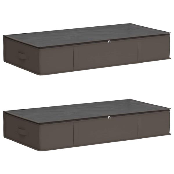 Grote foto vidaxl opbergdoos met transparant bovenraam 2 pcs grijs nonwoven stof doe het zelf en verbouw materialen en producten