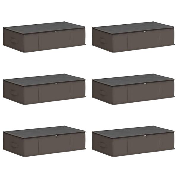 Grote foto vidaxl opbergdoos met transparant bovenraam 6 pcs grijs nonwoven stof doe het zelf en verbouw materialen en producten