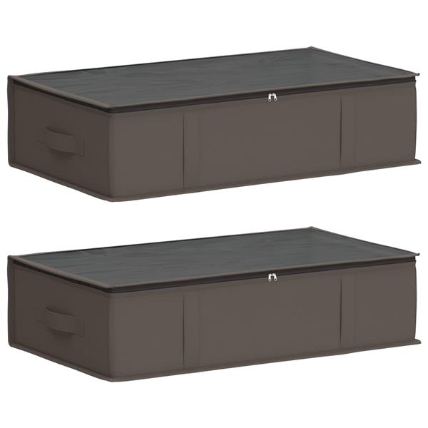 Grote foto vidaxl opbergdoos met transparant bovenraam 2 pcs grijs nonwoven stof doe het zelf en verbouw materialen en producten