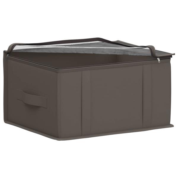 Grote foto vidaxl opbergdoos met transparant bovenraam 6 pcs grijs nonwoven stof doe het zelf en verbouw materialen en producten