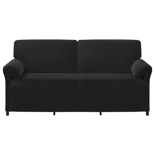Grote foto vidaxl 3 zits bank zwart 198 x 83 x 95 cm fluweel huis en inrichting bankstellen