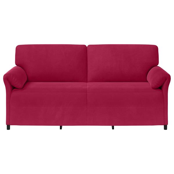 Grote foto vidaxl 3 zits bank wijnrood 198 x 83 x 95 cm fluweel huis en inrichting bankstellen
