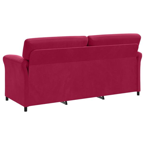 Grote foto vidaxl 3 zits bank wijnrood 198 x 83 x 95 cm fluweel huis en inrichting bankstellen
