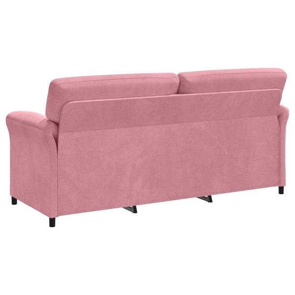 Grote foto vidaxl 3 zits bank roze 198 x 83 x 95 cm fluweel huis en inrichting bankstellen