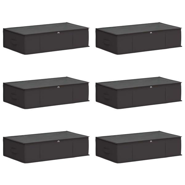 Grote foto vidaxl opbergdoos met transparant bovenraam 6 pcs antracietkleurig doe het zelf en verbouw materialen en producten