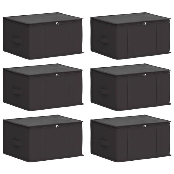 Grote foto vidaxl opbergdoos met transparant bovenraam 6 pcs antracietkleurig doe het zelf en verbouw materialen en producten