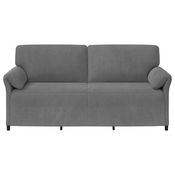 Grote foto vidaxl 3 zits bank donkergrijs 198 x 83 x 95 cm fluweel huis en inrichting bankstellen