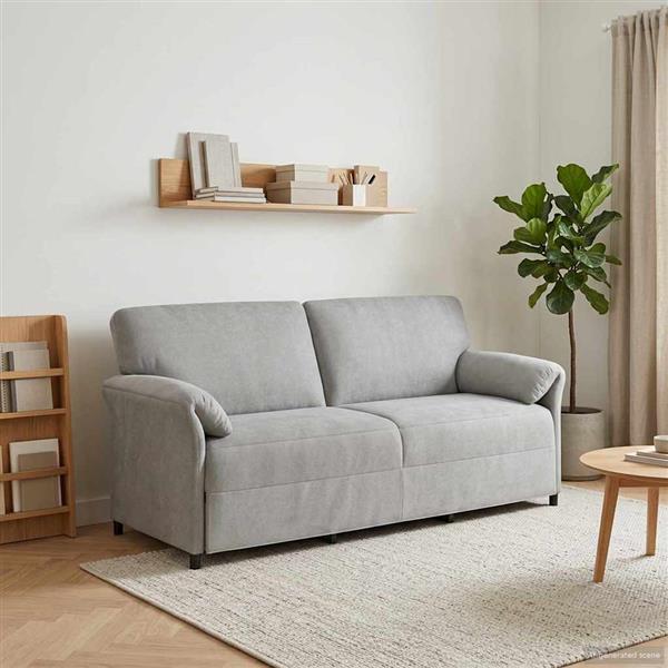 Grote foto vidaxl 3 zits bank lichtgrijs 198 x 83 x 95 cm fluweel huis en inrichting bankstellen