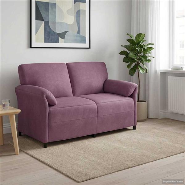 Grote foto vidaxl 2 zits sofa paars 158 x 83 x 95 cm fluweel huis en inrichting bankstellen