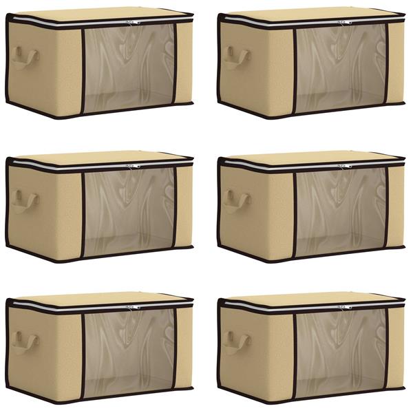 Grote foto vidaxl opbergdoos met transparante zijraam 6 pcs cr mekleurig doe het zelf en verbouw materialen en producten