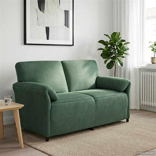 Grote foto vidaxl 2 zits sofa zeegroen 158 x 83 x 95 cm fluweel huis en inrichting bankstellen