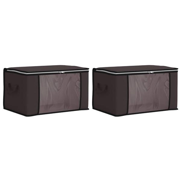 Grote foto vidaxl opbergdoos met transparante zijraam 2 pcs antracietkleurig doe het zelf en verbouw materialen en producten