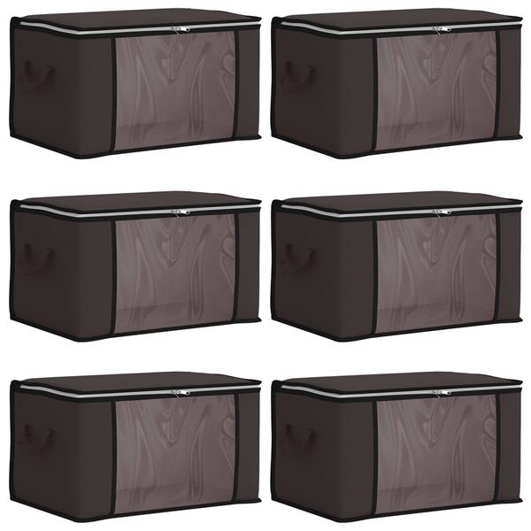 Grote foto vidaxl opbergdoos met transparante zijraam 6 pcs antracietkleurig doe het zelf en verbouw materialen en producten