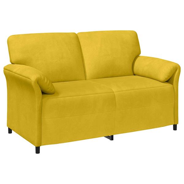 Grote foto vidaxl 2 zits sofa geel 158 x 83 x 95 cm fluweel huis en inrichting bankstellen