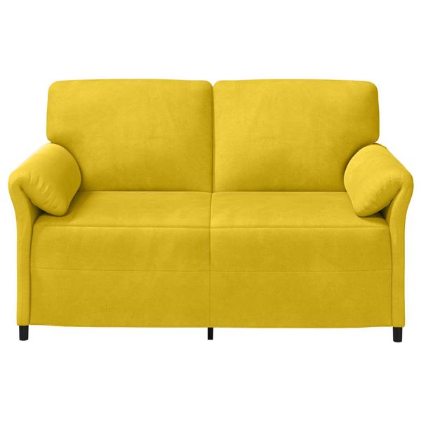 Grote foto vidaxl 2 zits sofa geel 158 x 83 x 95 cm fluweel huis en inrichting bankstellen