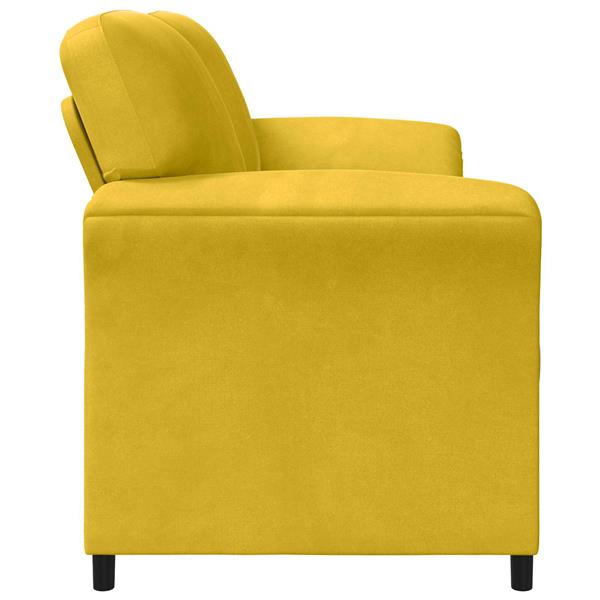 Grote foto vidaxl 2 zits sofa geel 158 x 83 x 95 cm fluweel huis en inrichting bankstellen