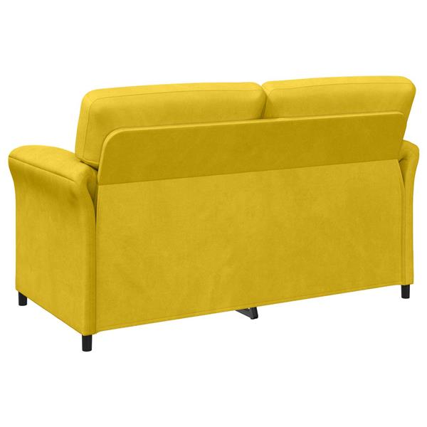 Grote foto vidaxl 2 zits sofa geel 158 x 83 x 95 cm fluweel huis en inrichting bankstellen