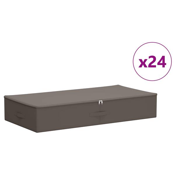 Grote foto vidaxl opbergbox 24 pcs grijs 100 x 50 x 18 cm nonwoven stof doe het zelf en verbouw materialen en producten