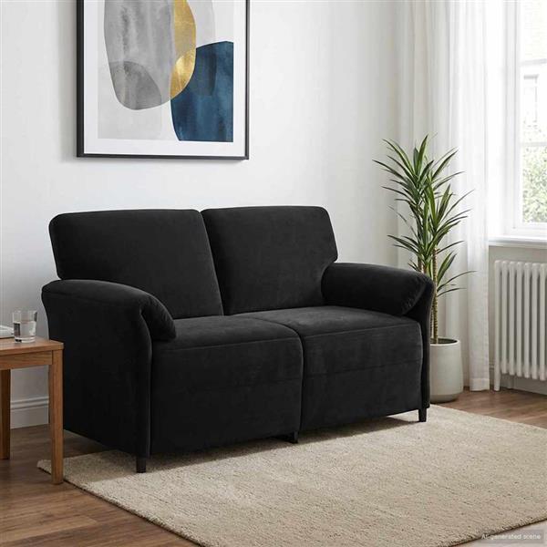 Grote foto vidaxl 2 zits sofa zwart 158 x 83 x 95 cm fluweel huis en inrichting bankstellen