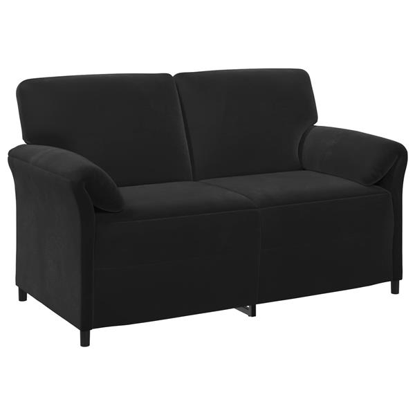 Grote foto vidaxl 2 zits sofa zwart 158 x 83 x 95 cm fluweel huis en inrichting bankstellen