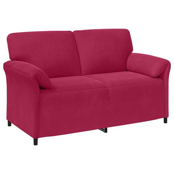 Grote foto vidaxl 2 zits sofa wijnrood 158 x 83 x 95 cm fluweel huis en inrichting bankstellen