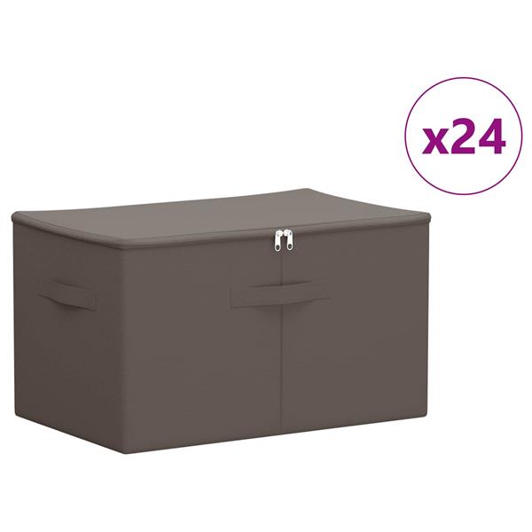 Grote foto vidaxl opbergbox 24 pcs grijs 55 x 35 x 32 cm nonwoven stof doe het zelf en verbouw materialen en producten