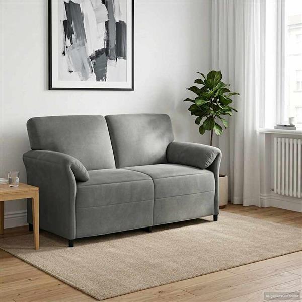 Grote foto vidaxl 2 zits sofa donkergrijs 158 x 83 x 95 cm fluweel huis en inrichting bankstellen