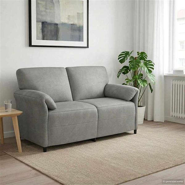 Grote foto vidaxl 2 zits sofa lichtgrijs 158 x 83 x 95 cm fluweel huis en inrichting bankstellen