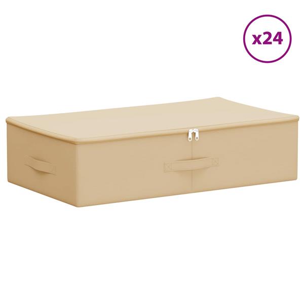 Grote foto vidaxl opbergbox 24 pcs cr mekleurig 70 x 40 x 18 cm nonwoven stof doe het zelf en verbouw materialen en producten