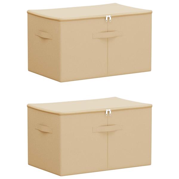 Grote foto vidaxl opbergbox 2 pcs cr mekleurig 55 x 35 x 32 cm nonwoven stof doe het zelf en verbouw materialen en producten