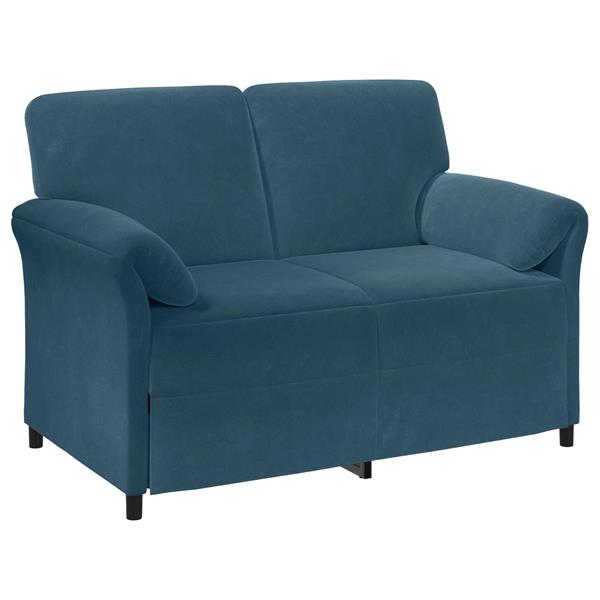 Grote foto vidaxl 2 zits sofa blauw 138 x 83 x 95 cm fluweel huis en inrichting bankstellen