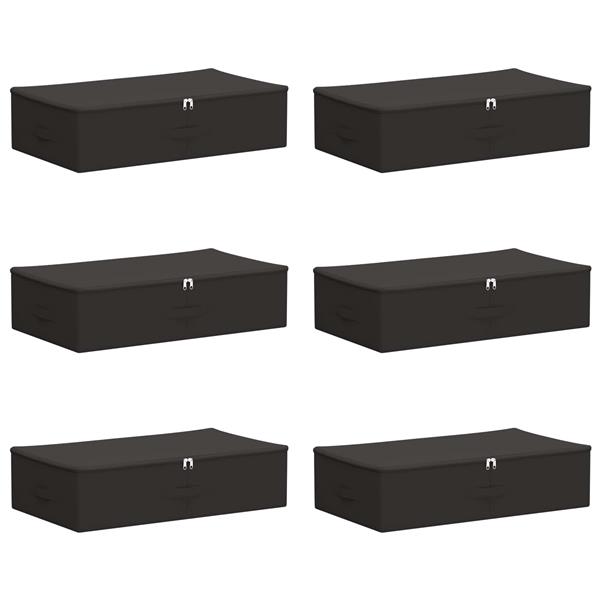 Grote foto vidaxl opbergbox 6 pcs antracietkleurig 70 x 40 x 18 cm nonwoven stof doe het zelf en verbouw materialen en producten