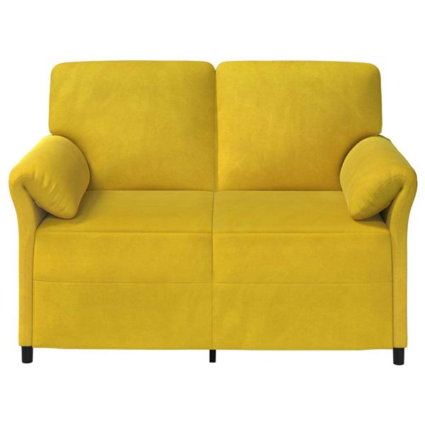 Grote foto vidaxl 2 zits sofa geel 138 x 83 x 95 cm fluweel huis en inrichting bankstellen