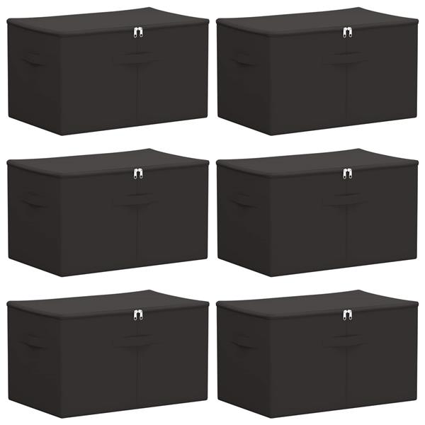 Grote foto vidaxl opbergbox 6 pcs antracietkleurig 55 x 35 x 32 cm nonwoven stof doe het zelf en verbouw materialen en producten